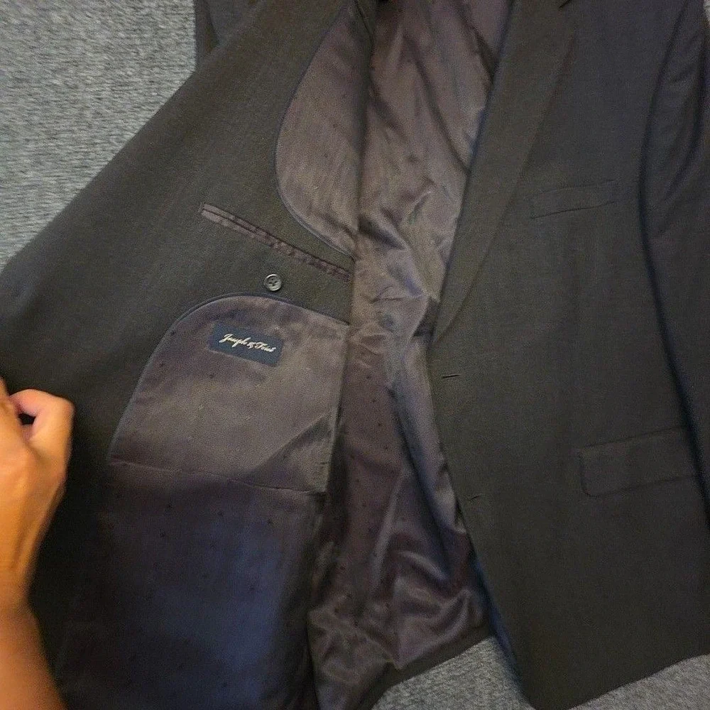 Joseph & Feiss Suit Jacket Mens 52R Gray 100% Wool 2 Button Classic